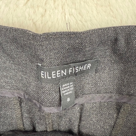 Eileen Fisher Women's Wool Blend Tailored Dress Cropped Pants Grey Size 8 - Picture 2 of 7